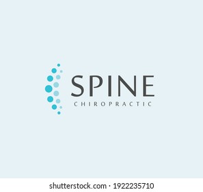 Healthy spine clinic logo concept. Chiropractic and Orthopedic clinic logo template. Sign for spine massage, mri diagnosis of spinal diseases, surgery, therapy, recovery and healing. Isolated vector