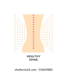 Healthy Spine Flat Icon. Material Design Illustration Concept. High Quality Pixel Perfect Web Design Graphics. Colorful Collection. Vector Illustration