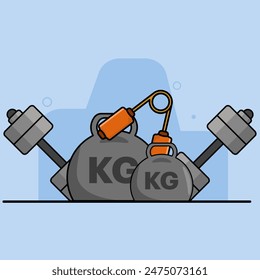Healthy Sport Icon Concept. Sports Equipment, Dumbbells, Lifting, Treadmills, Fitness and Sports. sporting event. build a healthy body. flat vector illustration on background.