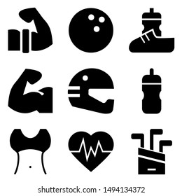 healthy sport icon pack vector illustration