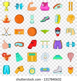 Healthy sport icons set. Cartoon style of 36 healthy sport vector icons for web for any design