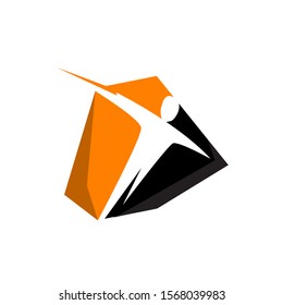 healthy sporty jumping people for fitness logo design vector template illustrations