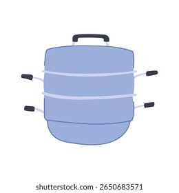healthy steamer pot cartoon. stainless bamboo, electric multitier, basket lid healthy steamer pot sign. isolated symbol vector illustration