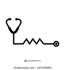 Healthy stethoscope and medical icons logo templates