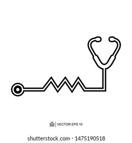 Healthy stethoscope and medical icons logo templates