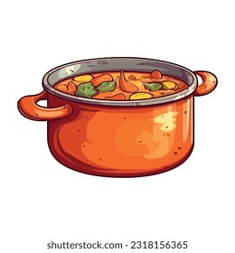 Healthy stew cooked vegetables soup icon isolated