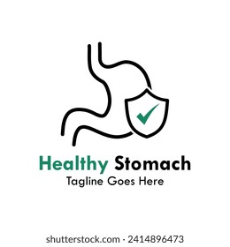 Healthy stomach design logo template illustration