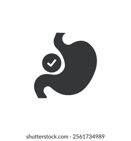 Healthy stomach flat glyph icon. Perfect pixel on transparent background