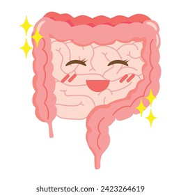 healthy stomach and intestine cartoon vector 