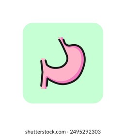 Healthy stomach line icon. Human body, organ, gut. Health care concept. Can be used for topics like anatomy, stomach disease, digestion