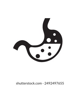 Healthy stomach vector logo isolated on white background, improve digestion vector icon