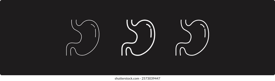 Healthy stomach, Woman metabolism good digestion monochrome line icon vector illustration