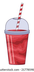 Healthy Strawberry Smoothie with Straw