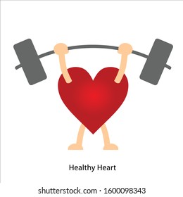 healthy and strong heart with exercise, healthy heart vector design.