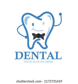 Healthy and Strong Teeth Isolated on a white Background. Dental logo vector illustration