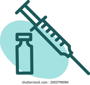 Healthy syringe, illustration, vector on a white background.
