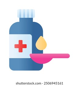 Healthy syrup, vector of syrup bottle in modern style, healthcare medicine