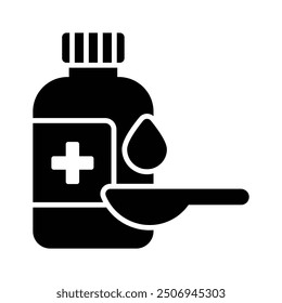 Gesunder Sirup, Vektor der Sirupflasche im modernen Stil, Gesundheitsmedizin