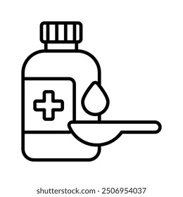Healthy syrup, vector of syrup bottle in modern style, healthcare medicine