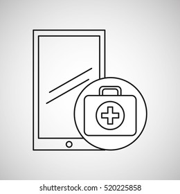 healthy technology with first aid box vector illustration eps 10