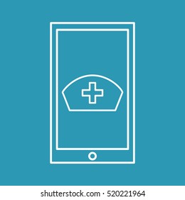 healthy technology with nurse cap vector illustration eps 10