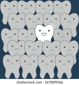 Dientes y dientes sanos con caries. Odontología.Dientes. Antecedentes. Patrón.