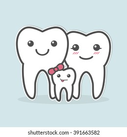 Healthy teeth family. Vector illustration