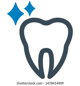 Healthy teeth flat vector icon