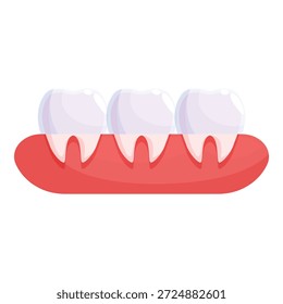 Dientes sanos que crecen de las encías, que simbolizan una buena higiene dental y salud oral