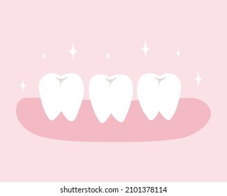 Healthy teeth and gum. Dental Check Up. Dental hygiene. Vector Illustration for printing, backgrounds, covers, packaging, greeting cards, posters, stickers, textile, seasonal design.