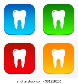 Healthy teeth icon collection with isolated colorful background for applications. Dental logo design.