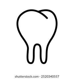 Ícone de dentes saudáveis com traçado editável. Ícone de assistência médica dentária com traço editável