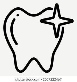 Healthy teeth icon, illustration of sparkling teeth suitable as a dental health symbol, dentist logo and infographics about teeth.