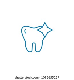 Healthy teeth linear icon concept. Healthy teeth line vector sign, symbol, illustration.