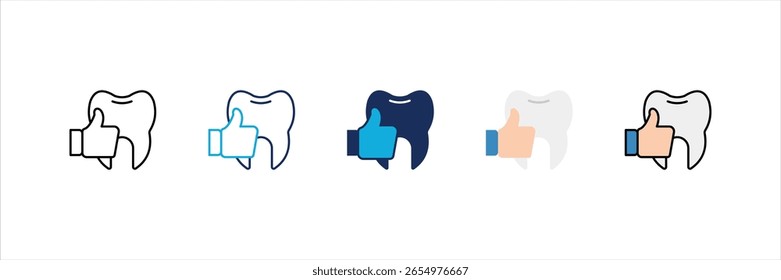 Conjunto de Ícones de Múltiplos Estilos de Dentes Saudáveis