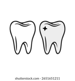 healthy teeth on white background