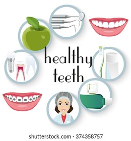 Healthy teeth, oral care, dentist