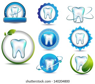 Healthy teeth symbol collection. Clean and bright designs. Beautiful color combinations.