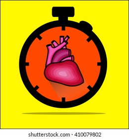 Healthy time icon , Heart icon