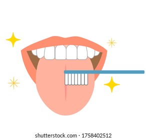 Healthy tongue and teeth illustration