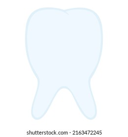 Healthy tooth. Color vector illustration. Isolated background. Medical theme. Cartoon style. White tooth. Enamel coating. Bone formation located in the oral cavity. Cleaning and treatment of teeth. 