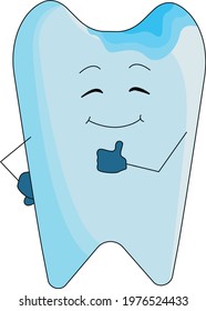 A healthy tooth. The tooth is cured. Vector illustration on the topic of dentistry