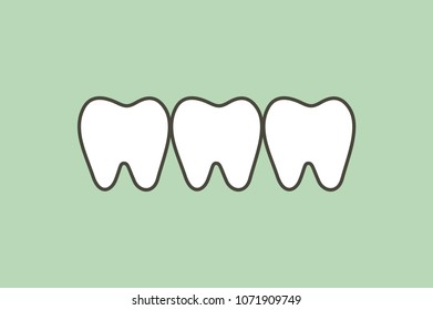 healthy tooth - dental cartoon vector flat style cute character for design