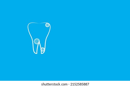 Healthy Tooth Сoncept ,dental examination, dental health and hygiene on blue background. 