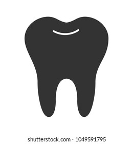 Healthy tooth glyph icon. Silhouette symbol. Negative space. Vector isolated illustration