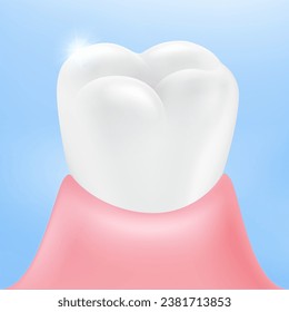 Los dientes y encías sanos significan dientes fuertes, blancos, limpios. archivo de ilustración vectorial realista.