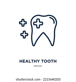 healthy tooth icon from dentist collection. Thin linear healthy tooth, medical, dentistry outline icon isolated on white background. Line vector healthy tooth sign, symbol for web and mobile