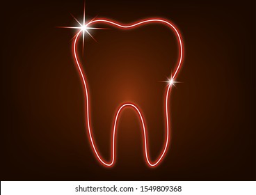 Healthy tooth icon. Flat design style. Tooth simple silhouette. Modern, minimalist icon in stylish colors. Website page design element and mobile application, brochure design, banner, flyer. Vector 