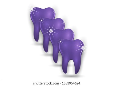 Healthy tooth icon. Flat design style. Tooth simple silhouette. Modern, minimalist icon in stylish colors. Website page design element and mobile application, brochure design, banner, flyer. Vector