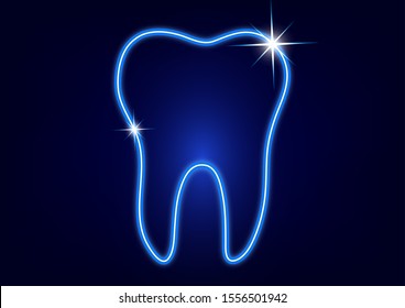 Healthy tooth icon. Flat design style. Tooth simple silhouette. Modern, minimalist icon in stylish colors. Website page design element and mobile application, brochure design, banner, flyer. Vector 